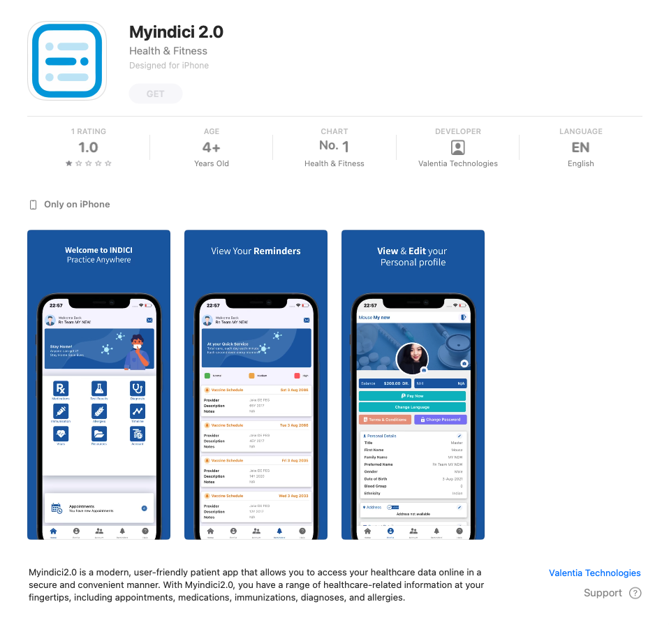 MyIndici 2.0 Screenshot
